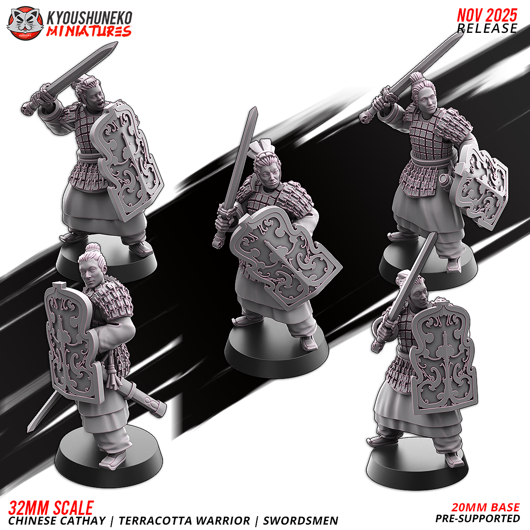 Terracotta Warriors - Swordsmen, Chinese Cathay, Kyoushuneko Miniatures - Image 3