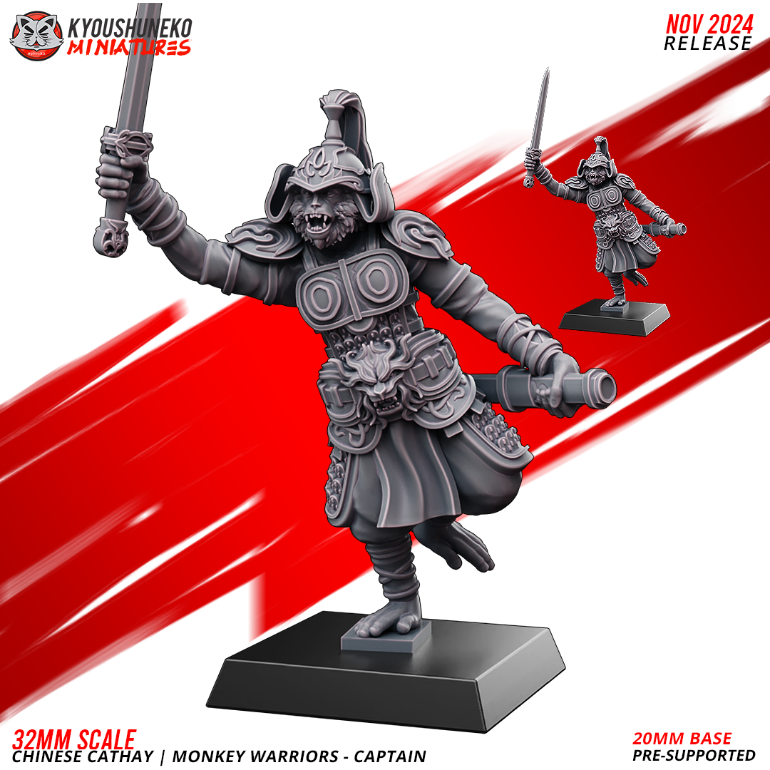 Monkey Warriors Command Group, Chinese Cathay, Kyoushuneko Miniatures - Image 4