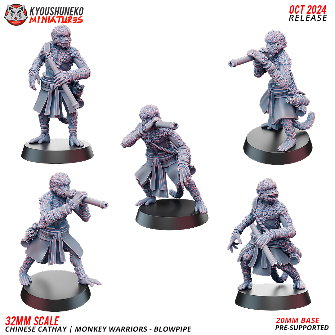 Monkey Warrior - Blowgun, Kyoushuneko Miniatures - Image 3