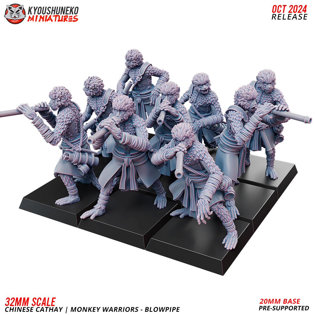 Monkey Warrior - Blowgun, Kyoushuneko Miniatures