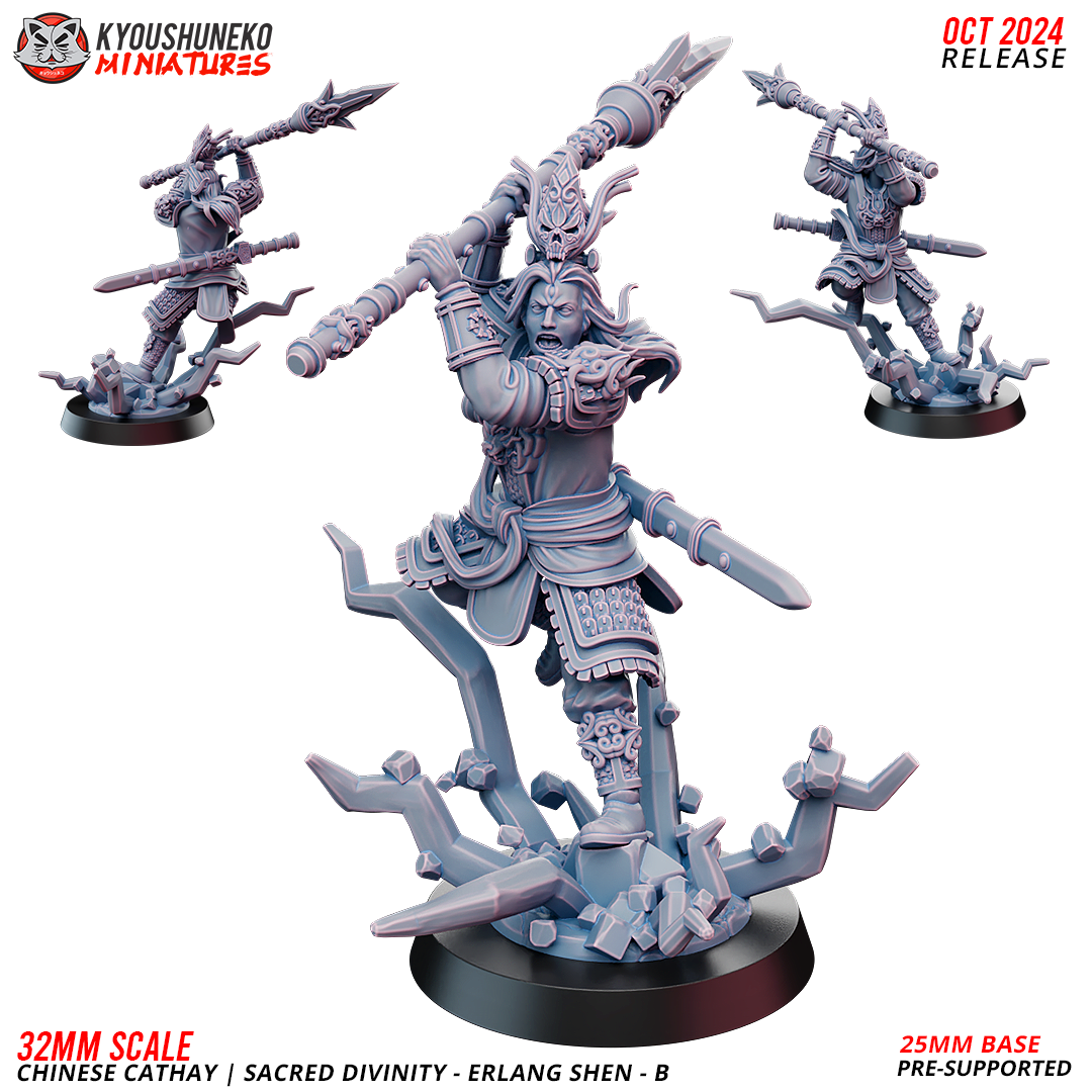 Erlang Shen - Sacred Divinity, Chinese Cathay, Kyoushuneko Miniatures - Image 2