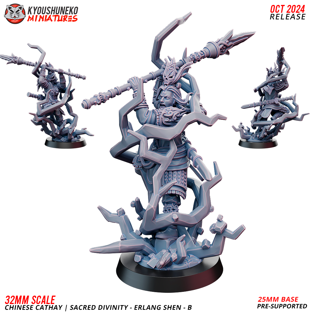 Erlang Shen - Sacred Divinity, Chinese Cathay, Kyoushuneko Miniatures - Image 3