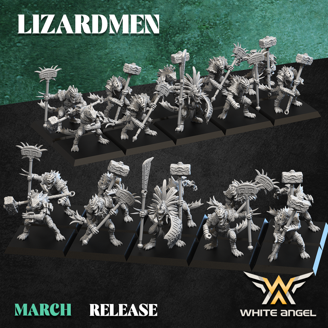Heavy Slippery Lizards, Lizardmen – White Angel Miniatures