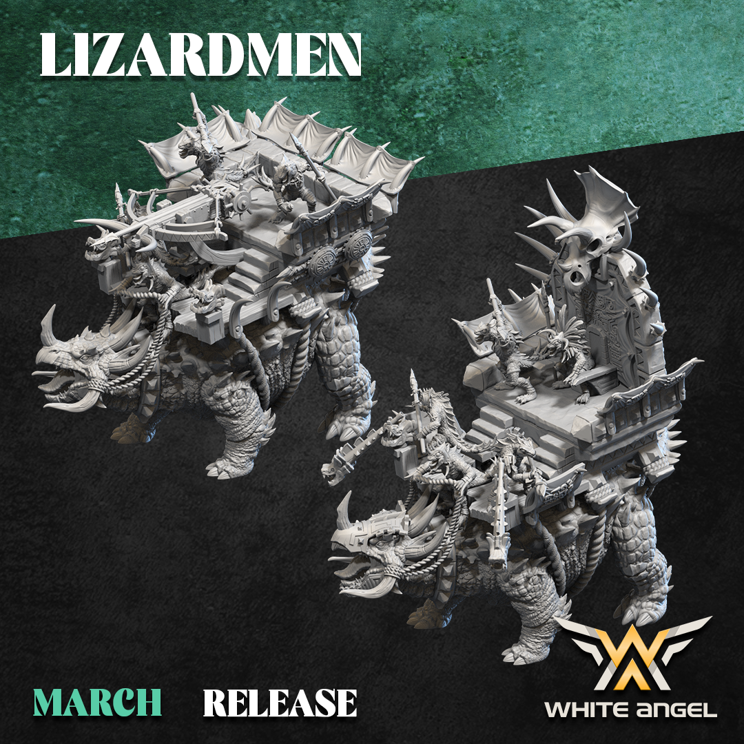 Triceratops, Lizardmen - White Angel Miniatures
