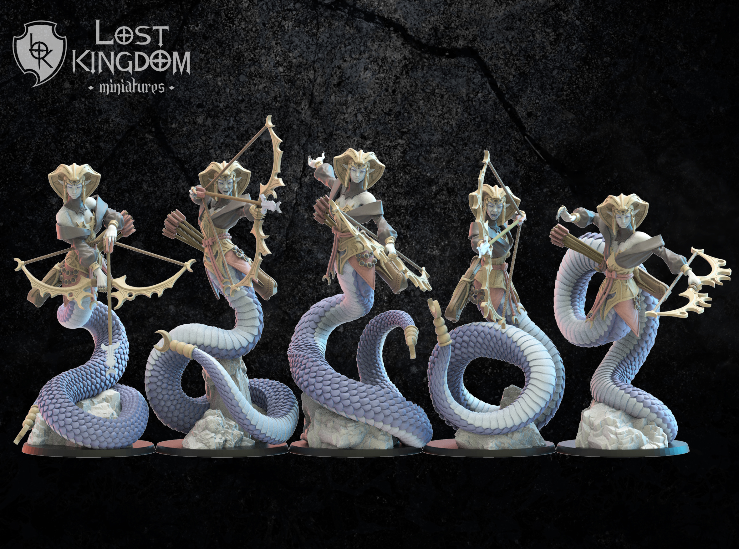 Yumi/Yari Naga Regiment including Command Group, Night Elves, Lost Kingdom