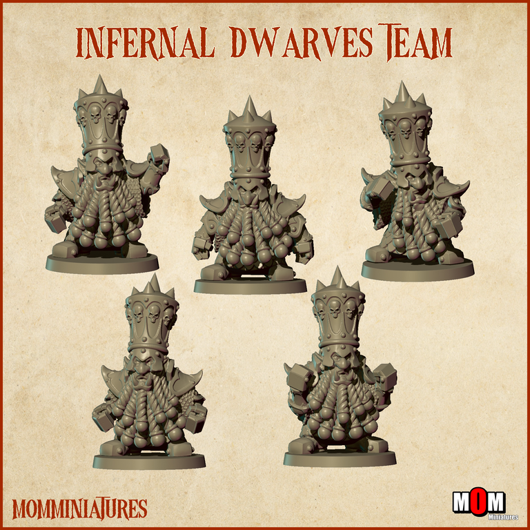 Infernal Dwarves Team, Fantasy Football - MoM Miniatures