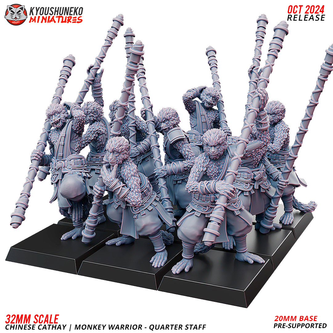Monkey Warrior - Quarter Staff, Kyoushuneko Miniatures