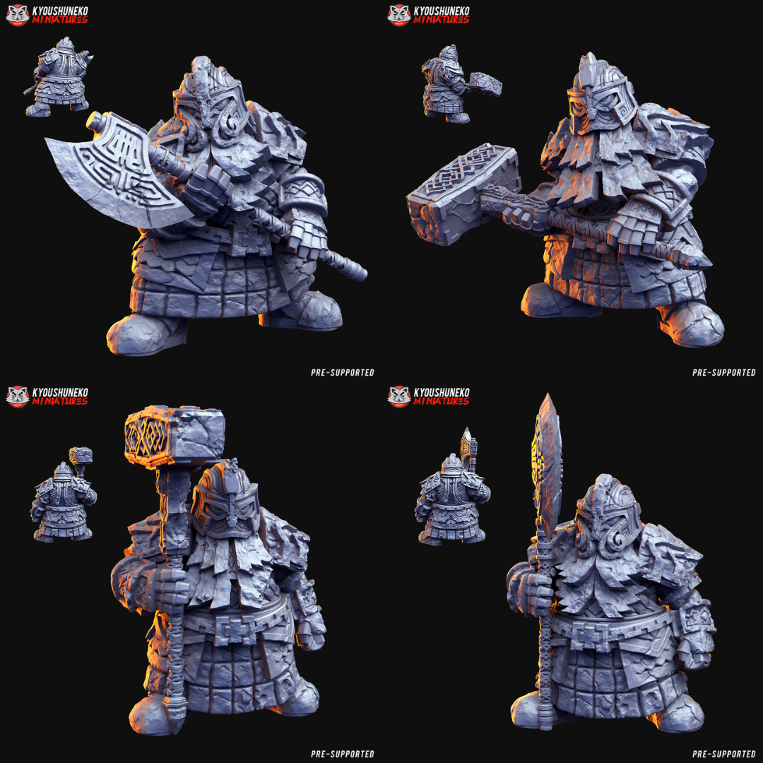 Dwarf Rune Guardians, Dwarves - Kyoushuneko Miniatures