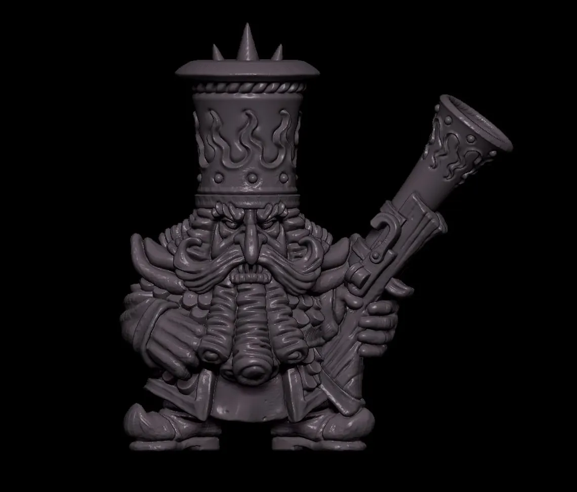 evil dwarf gunner, fabelzel miniatures