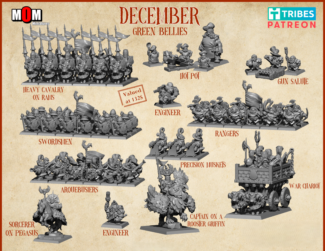 Greenbellies Army Bundle 2, Green Bellies - MoM Miniatures