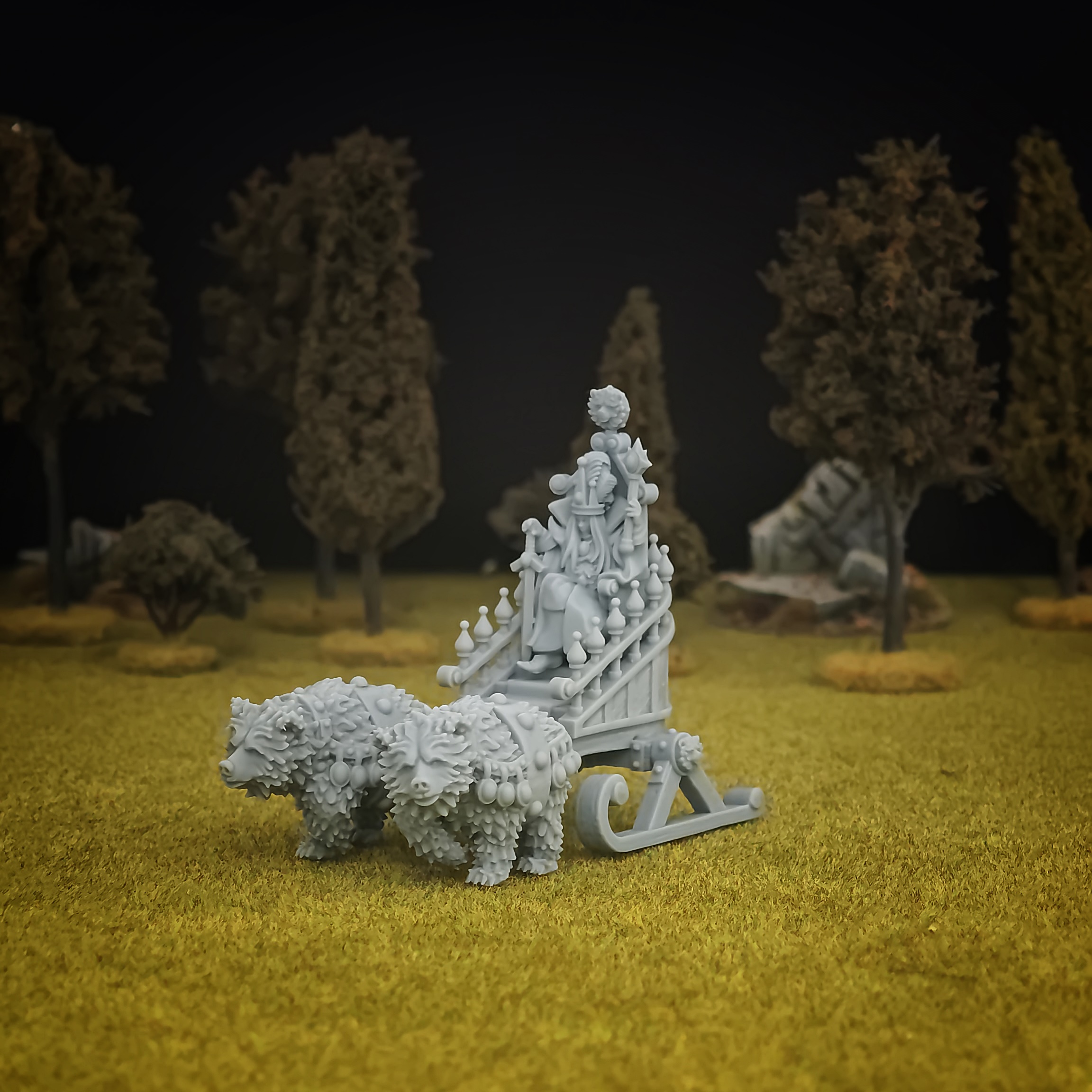 ice throne chariot, steppes mom miniatures