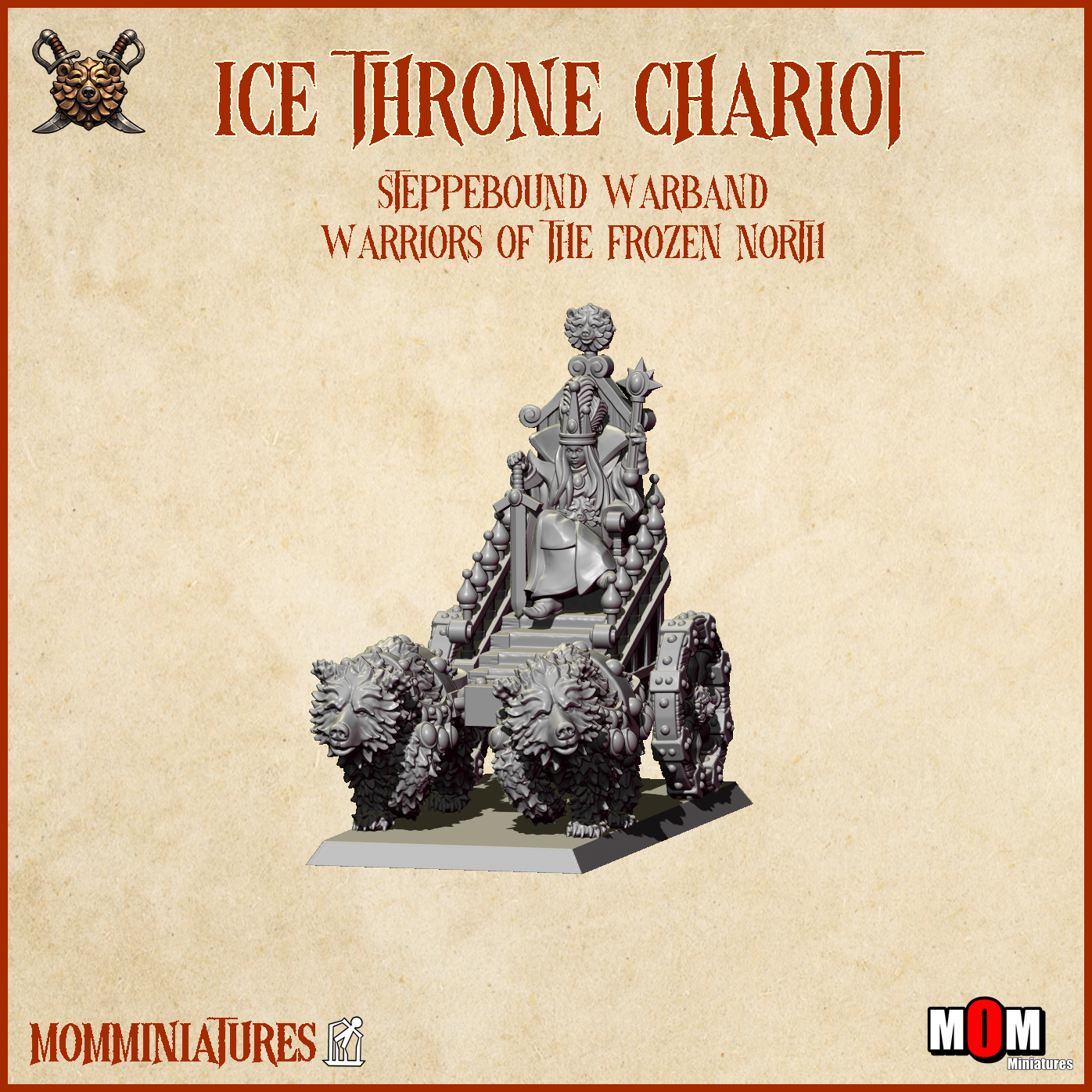 ice throne chariot, steppes mom miniatures