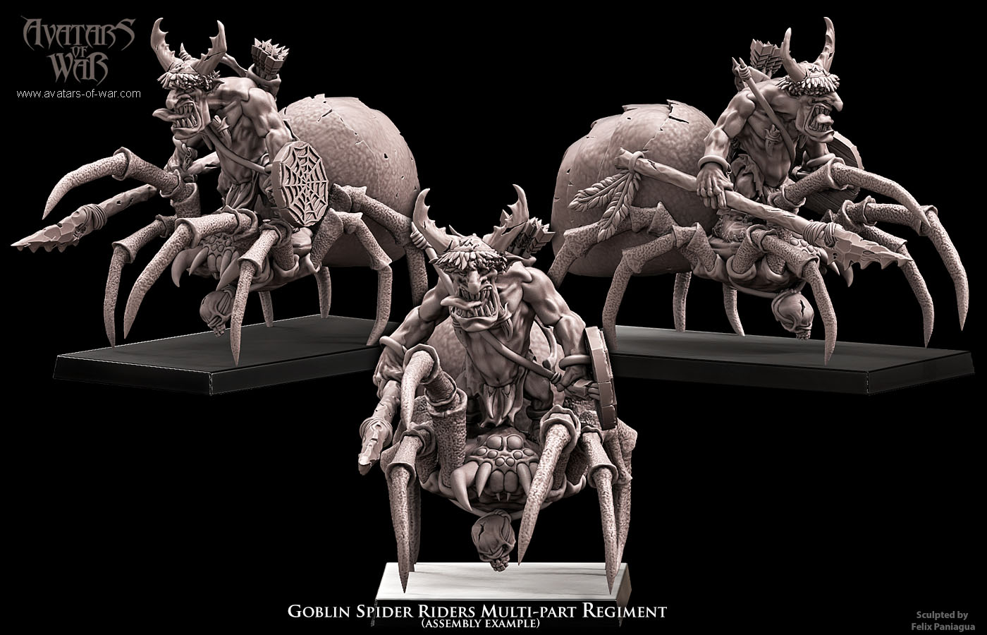 goblin spider riders multi part regiment, orcs & goblins avatars of war