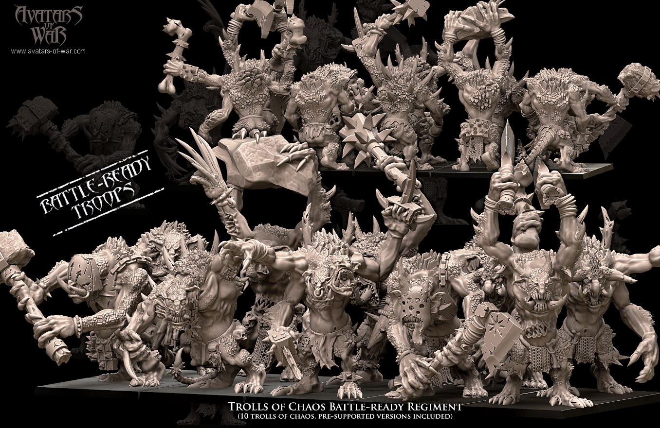 trolls of chaos battle ready regiment, daemons & dark gods of chaos , avatars of war