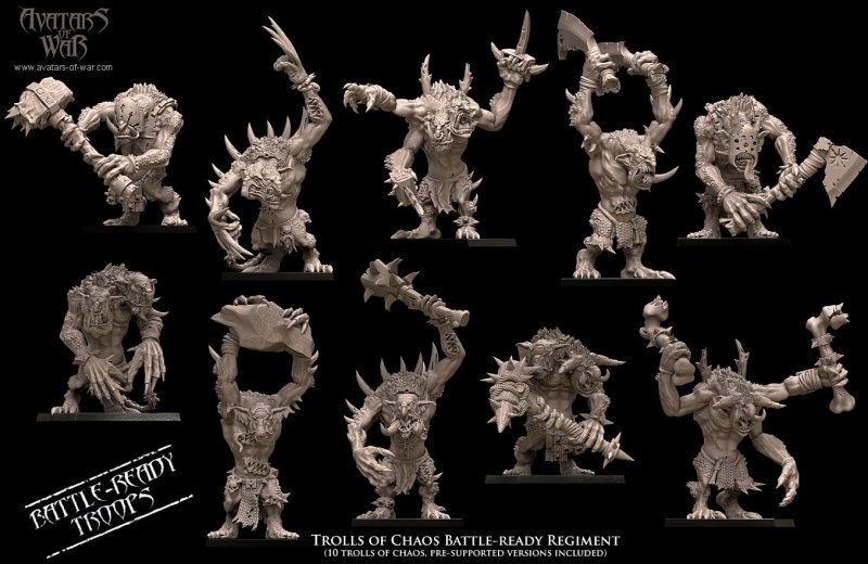 trolls of chaos battle ready regiment, daemons & dark gods of chaos , avatars of war
