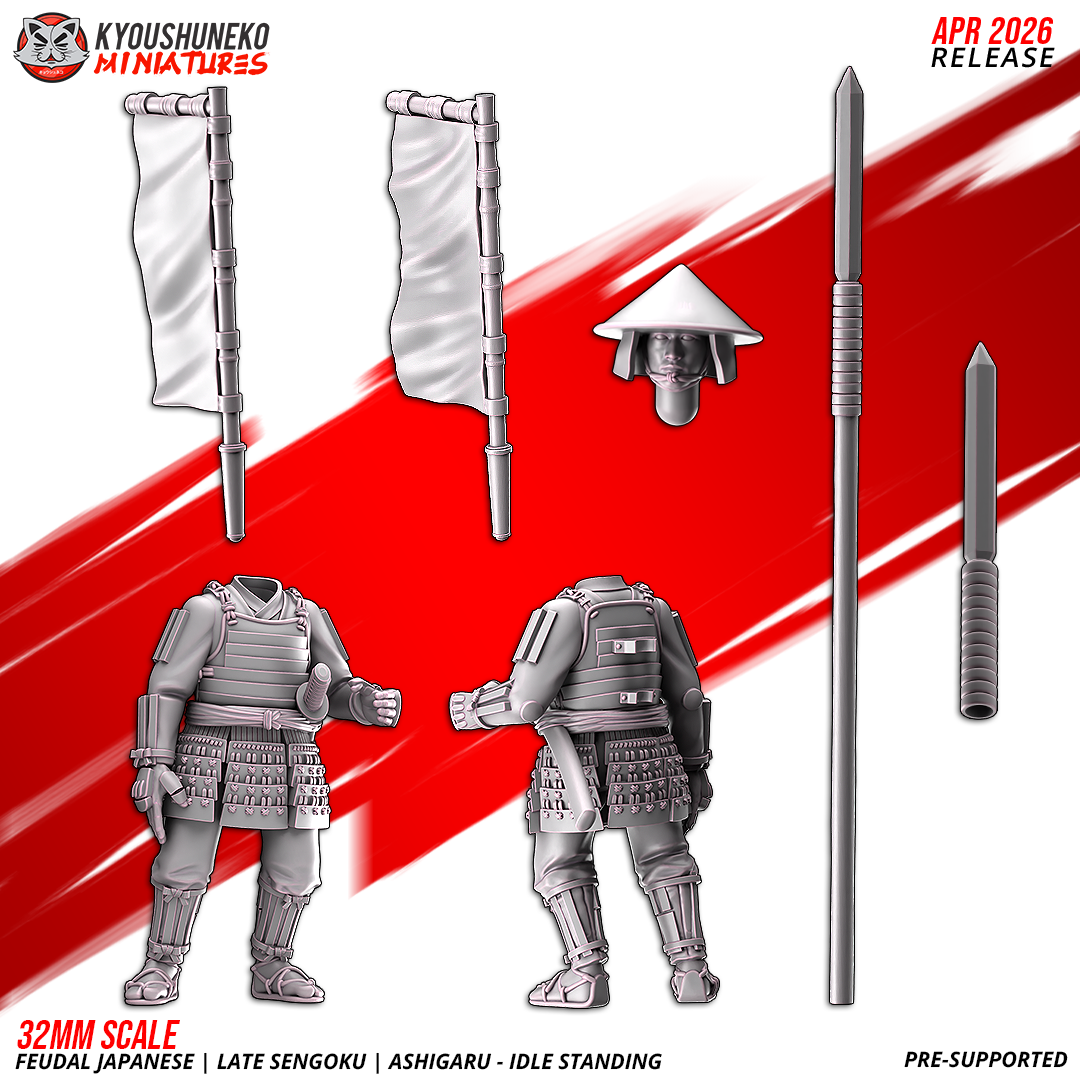 ashigaru — idle standing, chinese cathay, kyoushuneko miniatures