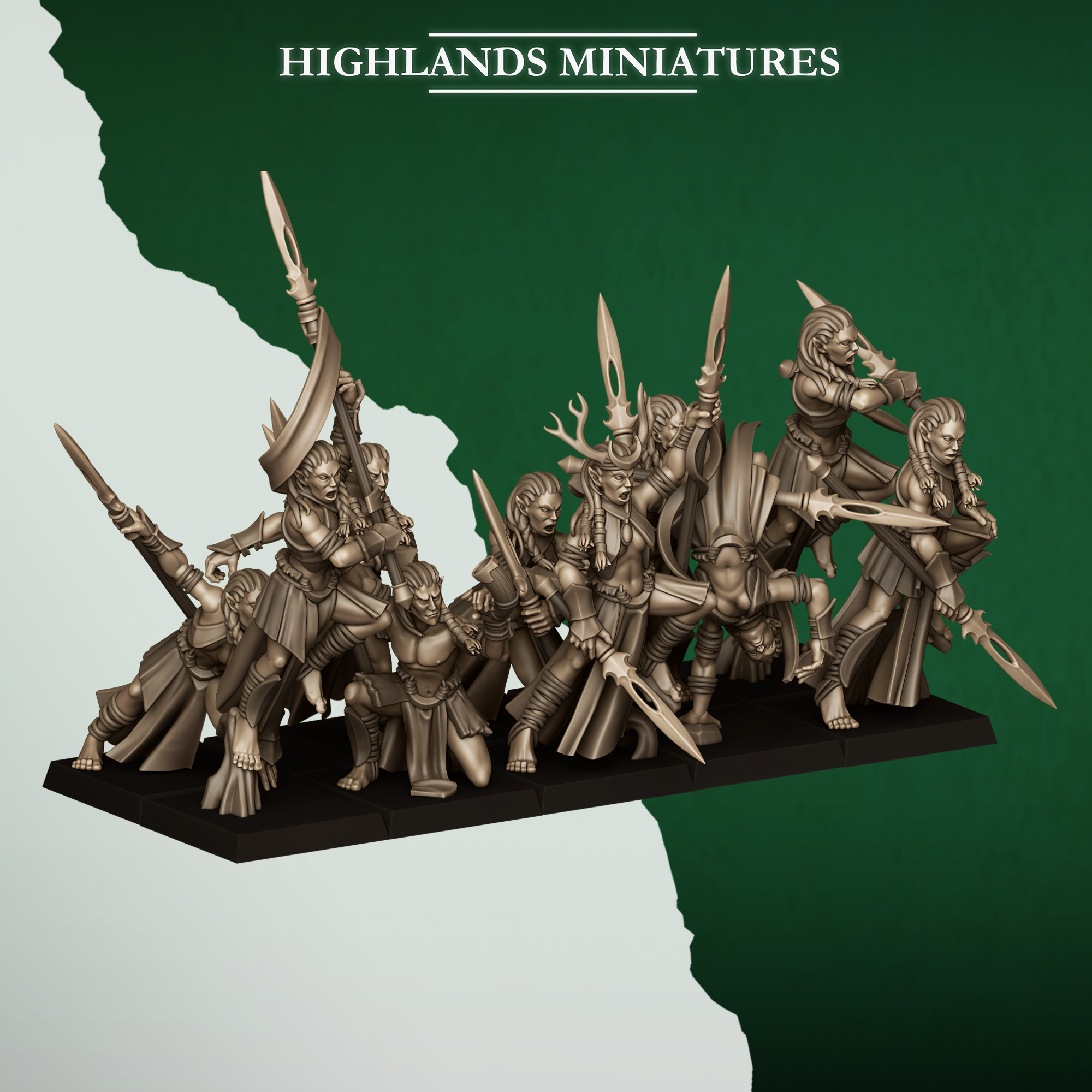 feral elves army bundle 2, feral elves highland miniatures