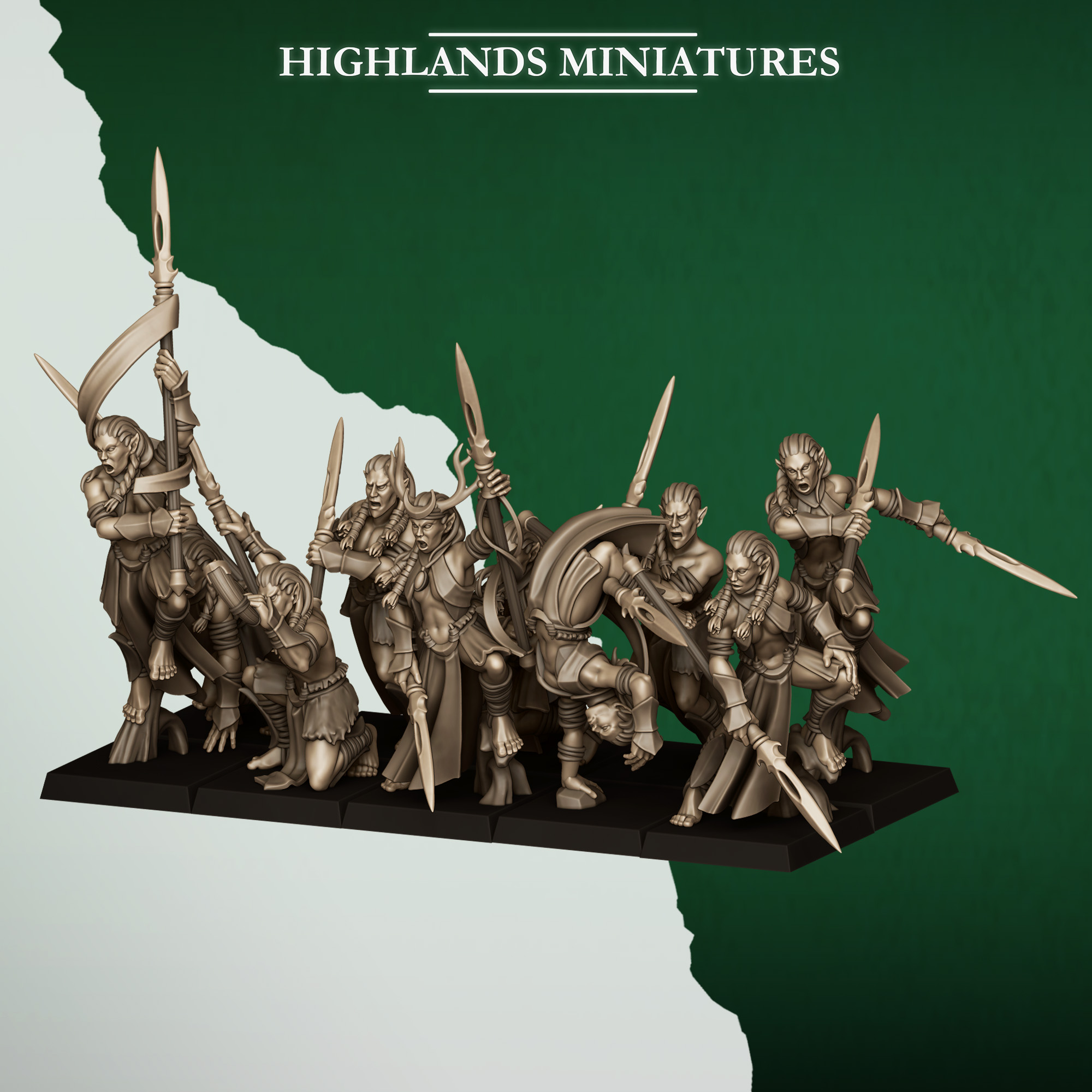 feral elves army bundle 2, feral elves highland miniatures