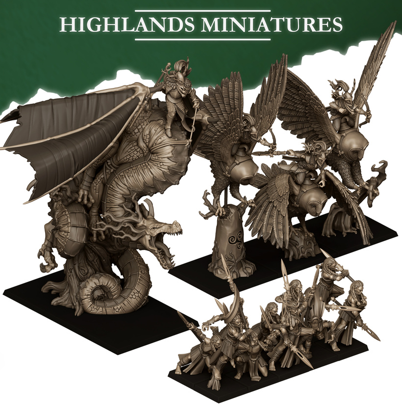 feral elves army bundle 2, feral elves highland miniatures