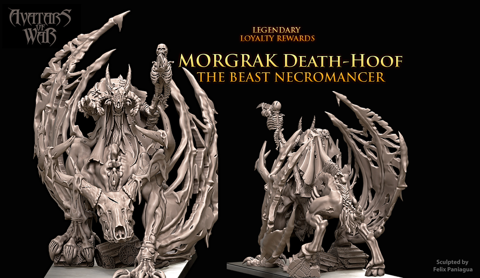 morgrak death hoof, master of the reclaimed herd on abyssal peryton, beastmen avatars of war