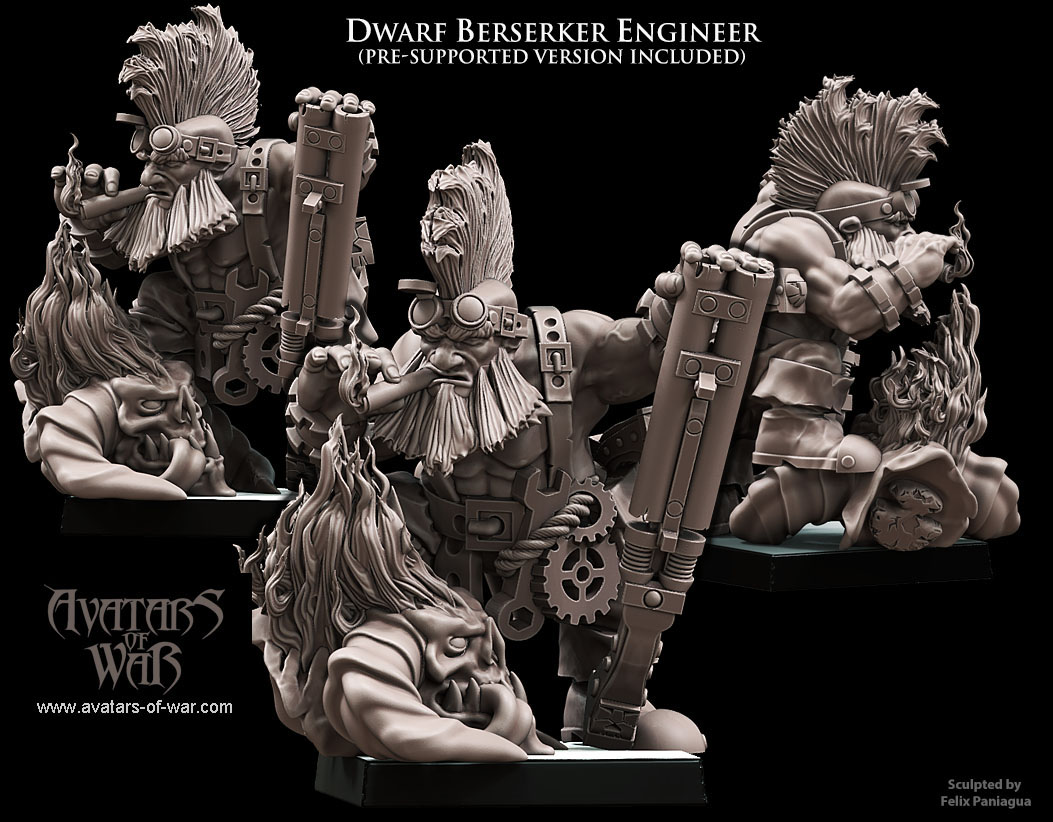 dwarf berserker engineer, dwarfs avatars of war
