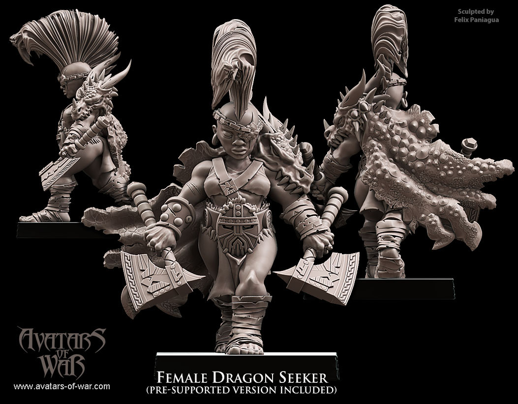 dwarf female berserker with two weapons, dwarfs avatars of war