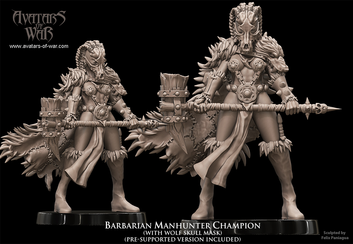 barbarian manhunter champion, barbarian avatars of war