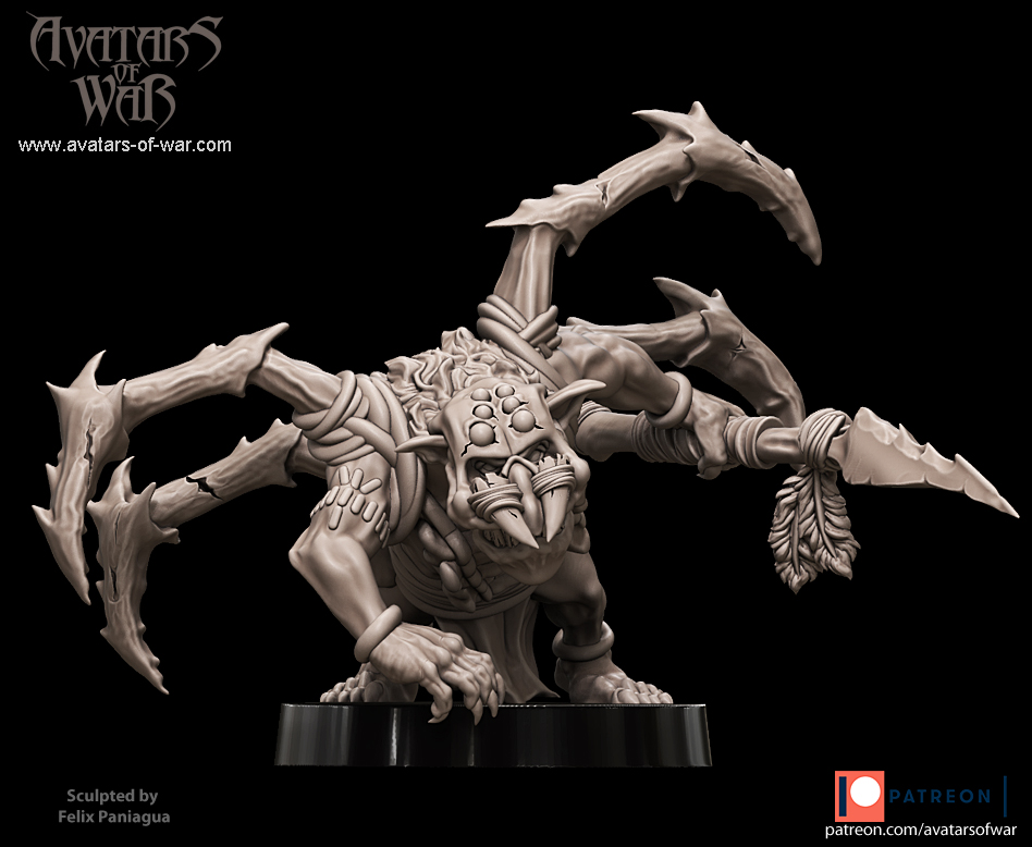 goblin hero on wolf with bow, orcs & goblins avatars of war (copy)