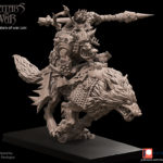 goblin hero on wolf with spear and shield , orcs & goblins avatars of war (copy)