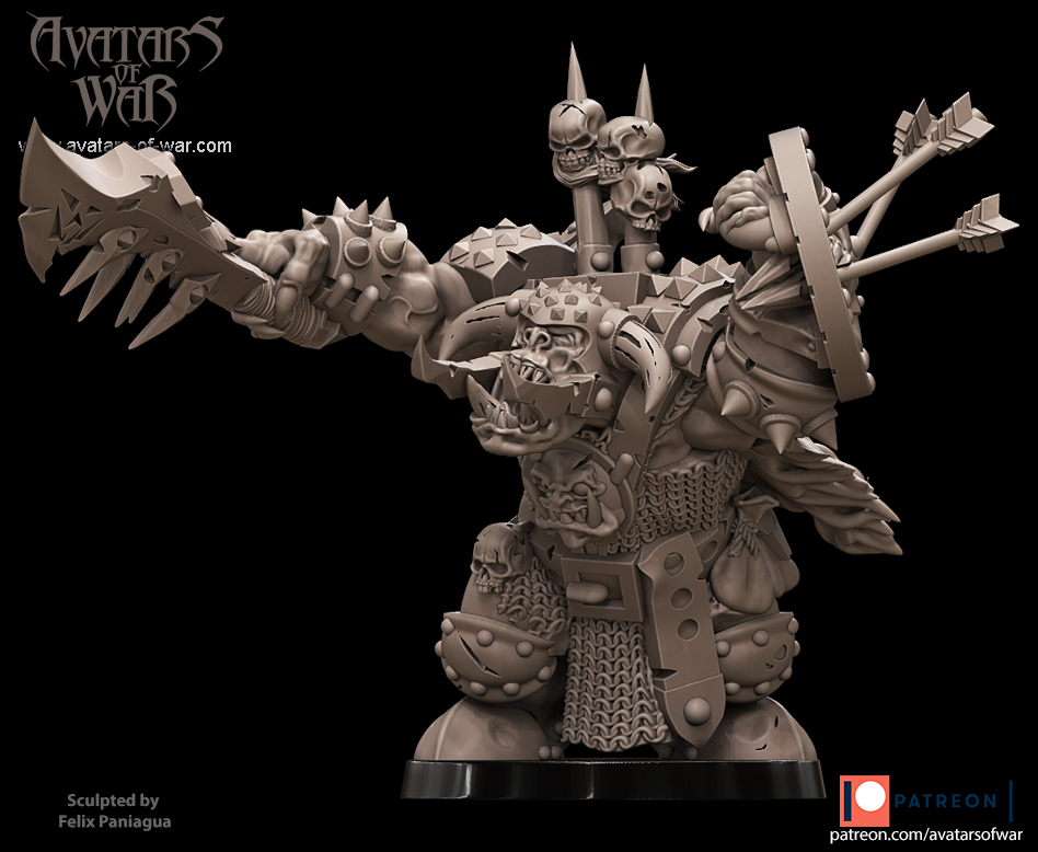 black orc warlord, orcs & goblins avatars of war (copy)