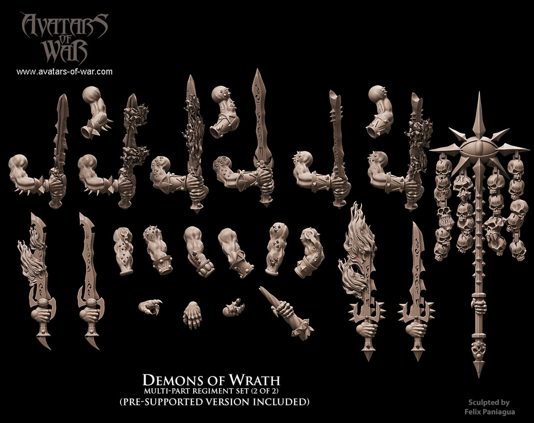 daemons of wrath multi part regiment, demons and dark gods of chaos, avatars of war (copy)
