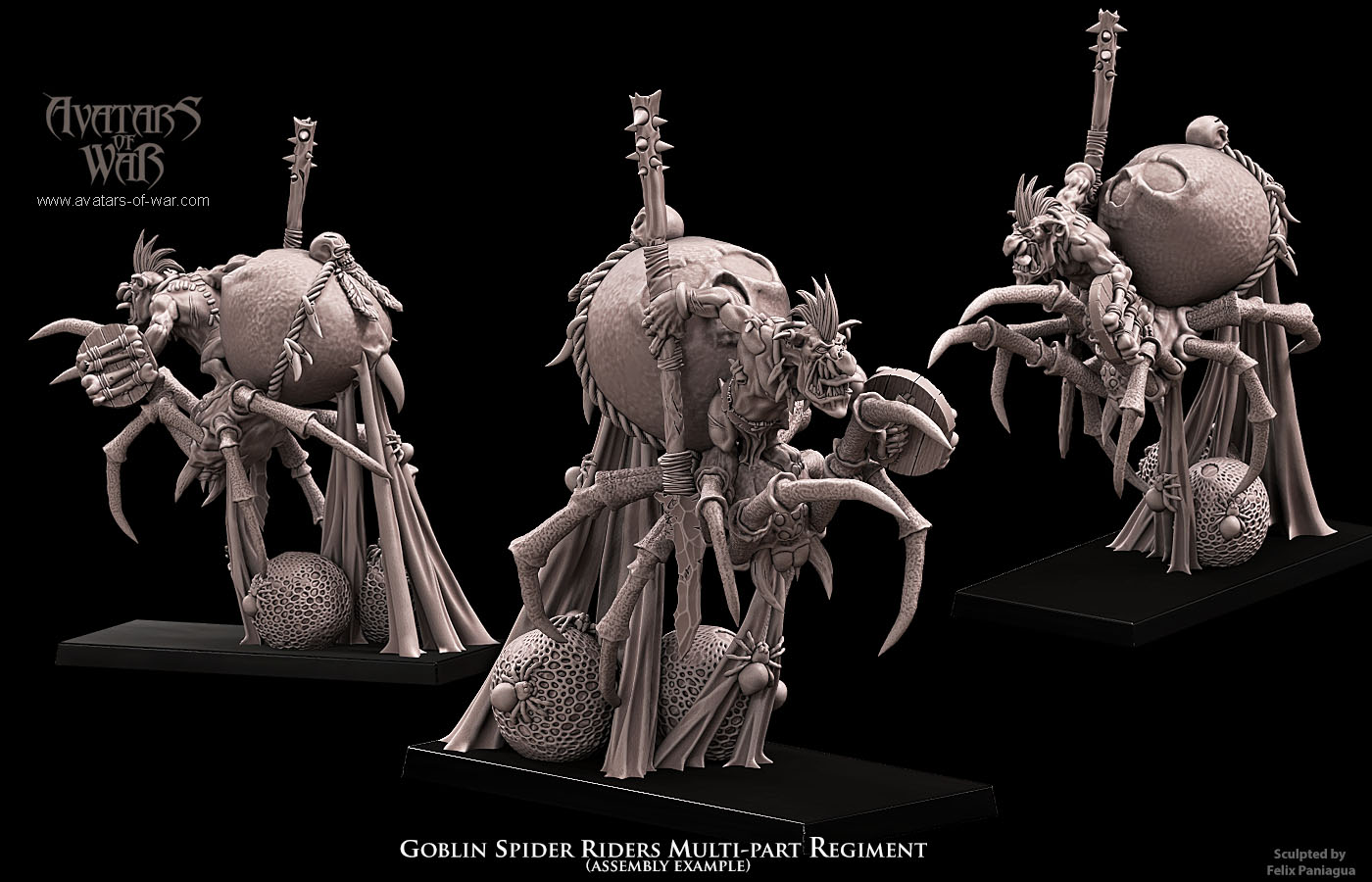 goblin spider riders multi part regiment, orcs & goblins avatars of war