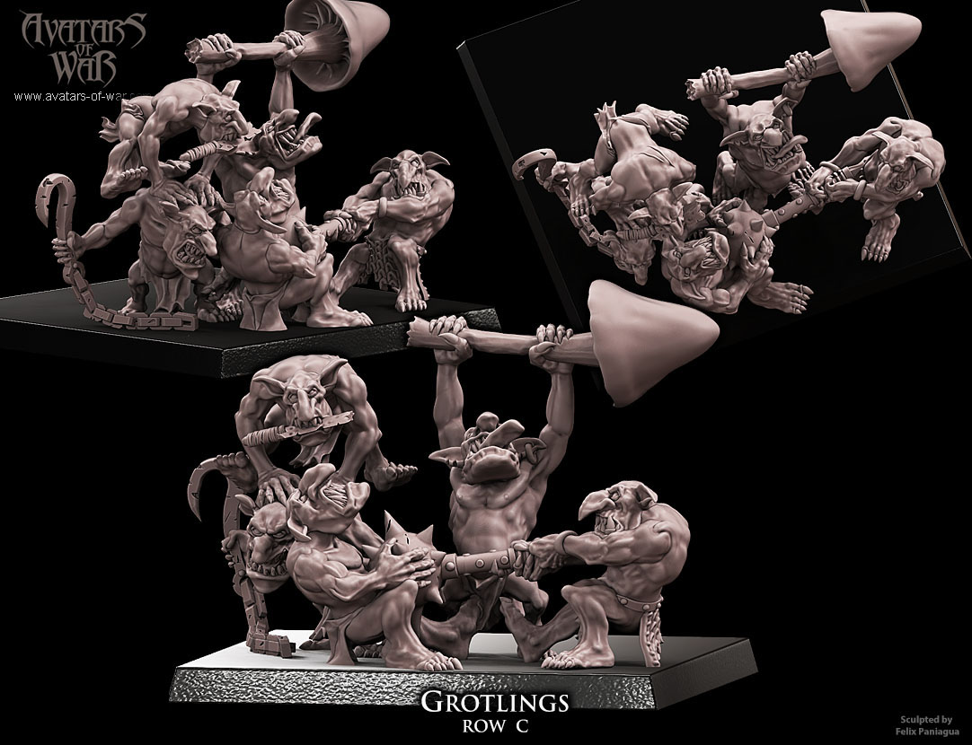 grotlings multi row regiment, orcs & goblins, avatars of war