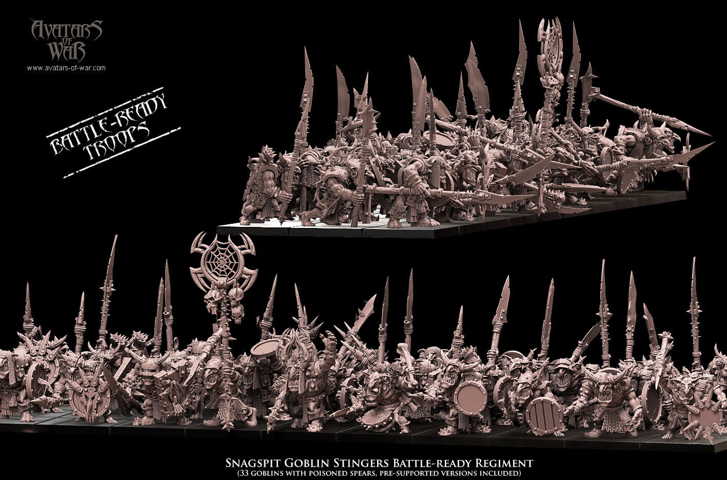 iron orcs with weapon & shield battle ready regiment, orcs & goblins, avatars of war (copy)