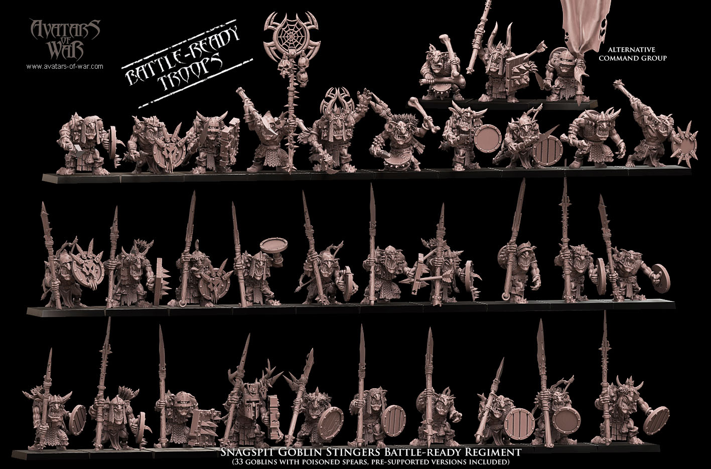 iron orcs with weapon & shield battle ready regiment, orcs & goblins, avatars of war (copy)