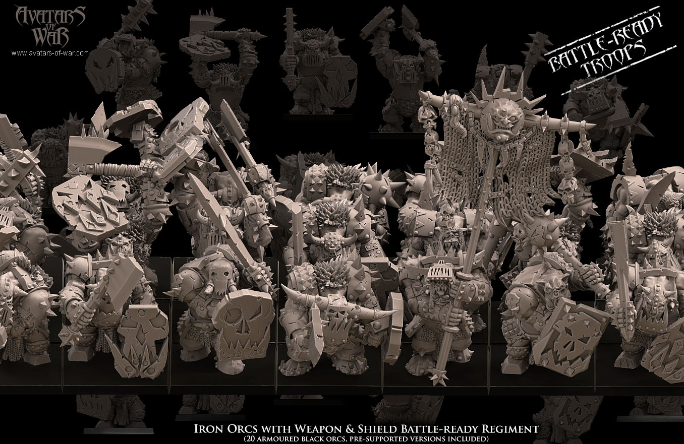 rukgrud’s kleava’n’stickas regiment, orcs & goblins, avatars of war (copy)