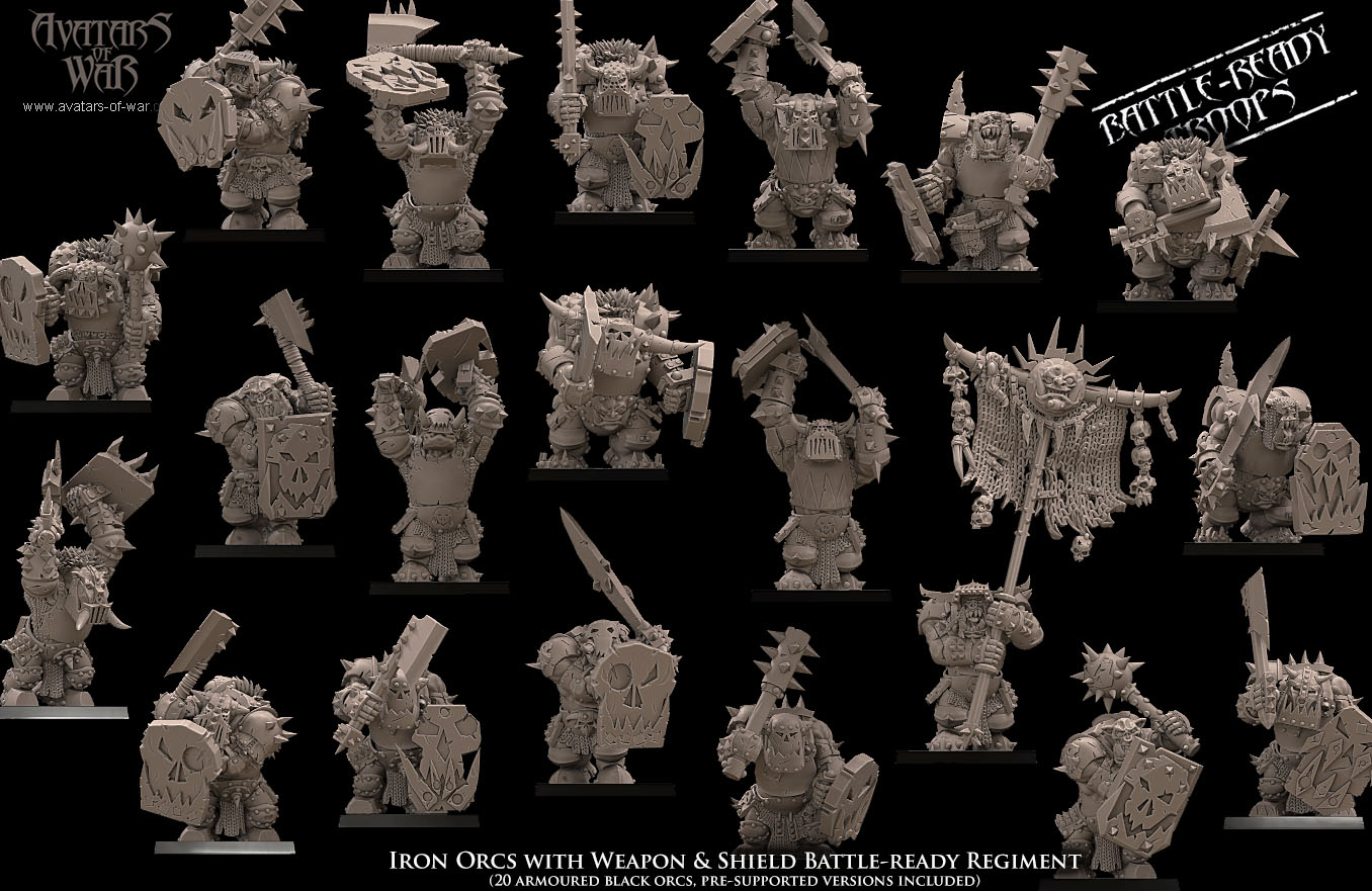 rukgrud’s kleava’n’stickas regiment, orcs & goblins, avatars of war (copy)