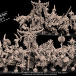 minotaurs with weapon & shield battle ready regiment, beastmen, avatars of war (copy)