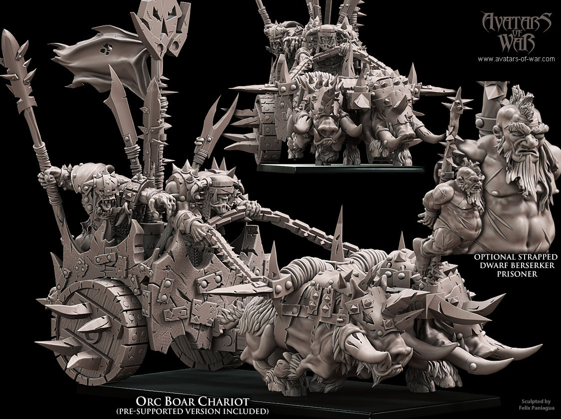 orc boar chariot, orcs & goblins avatars of war