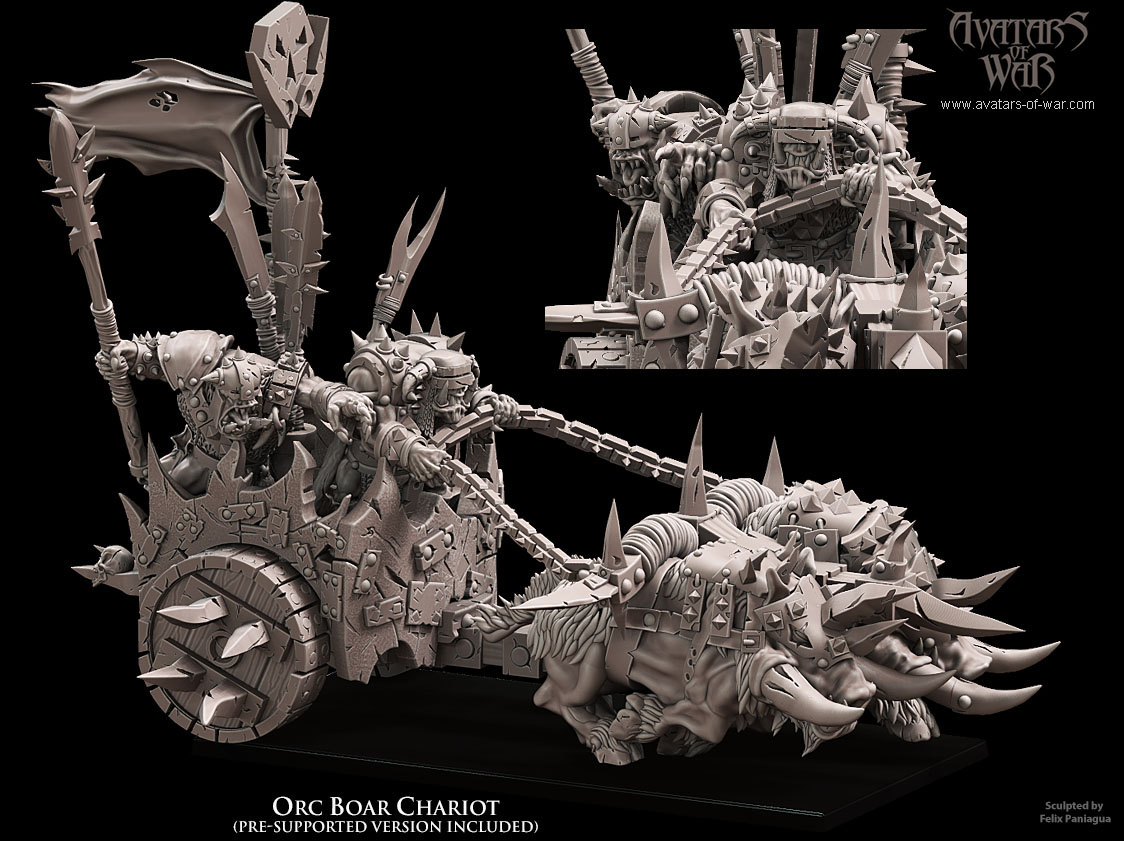 orc boar chariot, orcs & goblins avatars of war