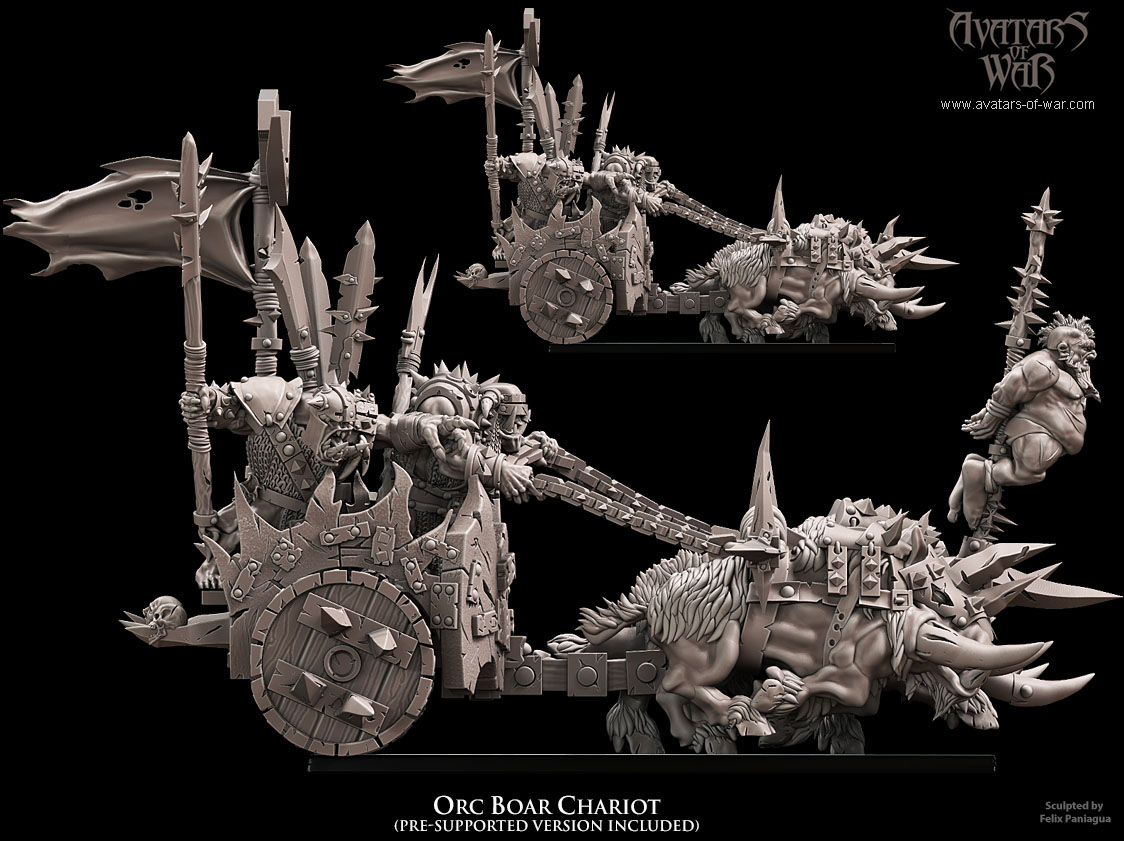 orc boar chariot, orcs & goblins avatars of war