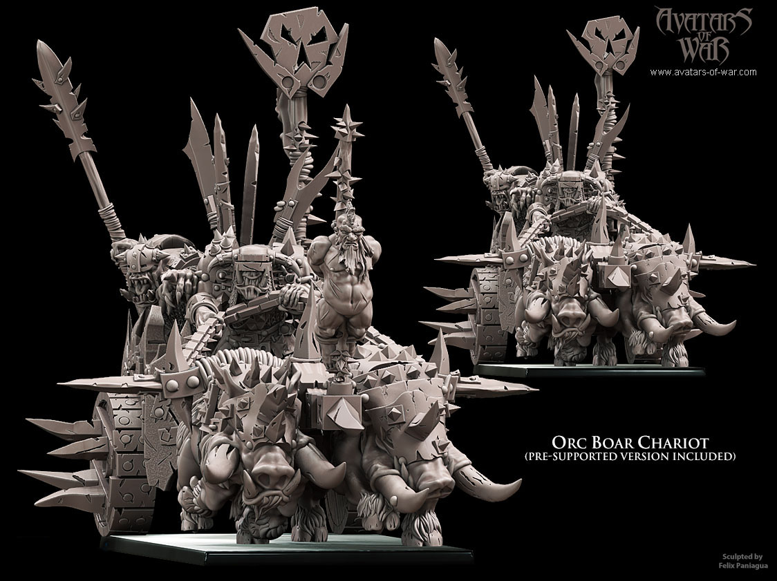 orc boar chariot, orcs & goblins avatars of war