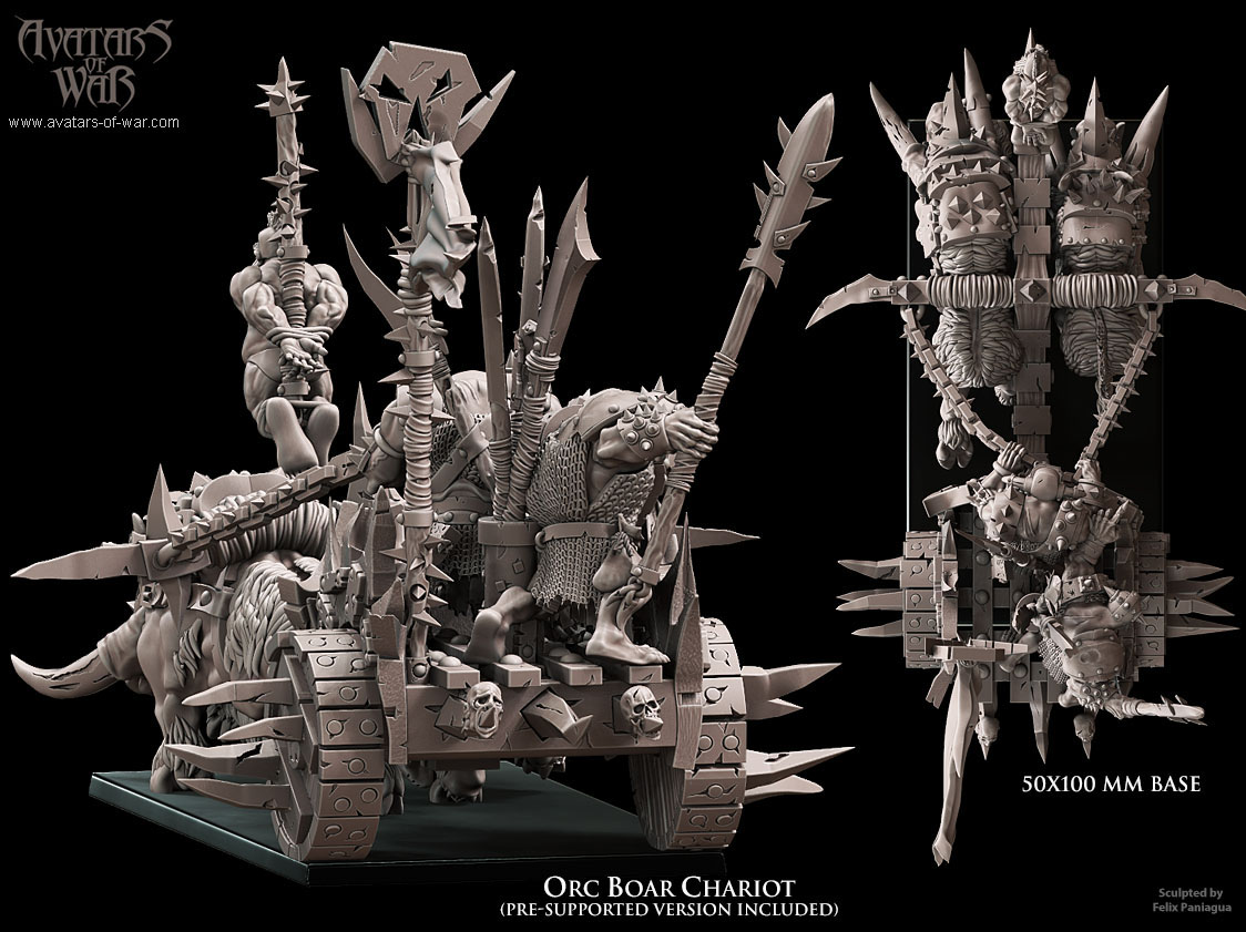 orc boar chariot, orcs & goblins avatars of war