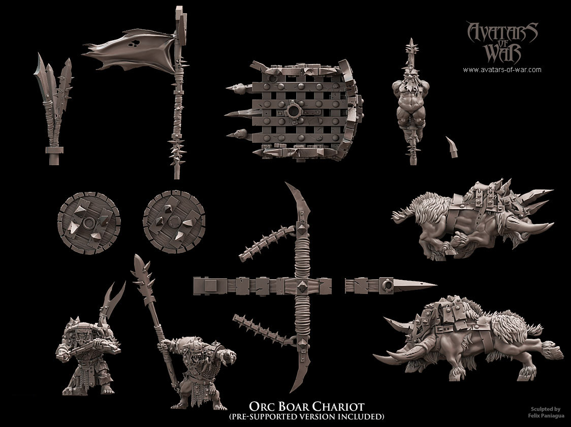 orc boar chariot, orcs & goblins avatars of war