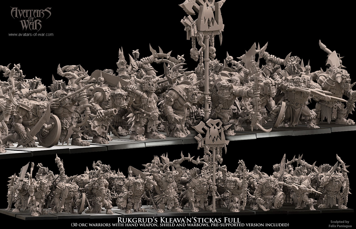 rukgrud’s kleava’n’stickas regiment, orcs & goblins, avatars of war