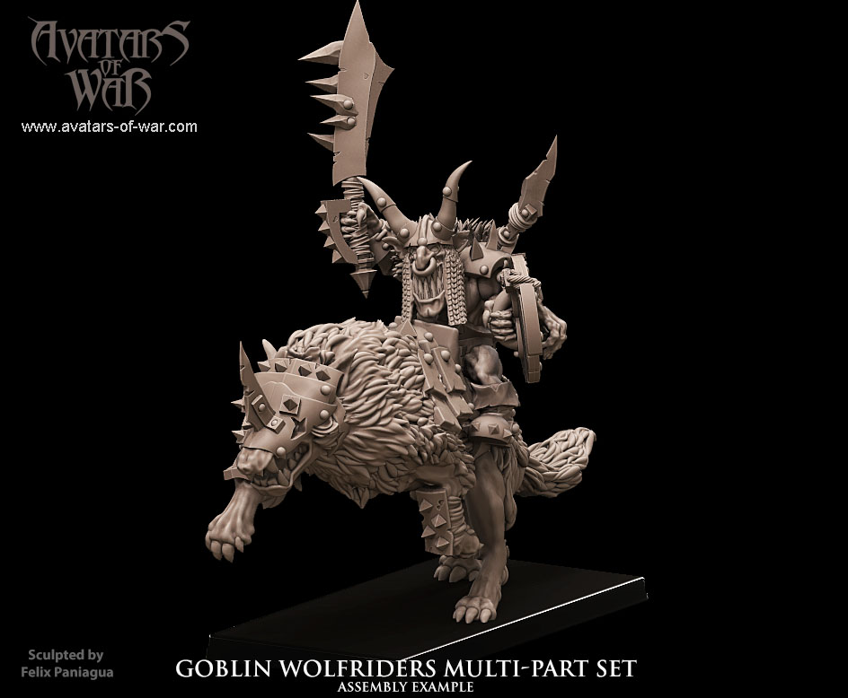 goblin wolfrider archers battle ready regiment, orcs & goblins avatars of war (copy)