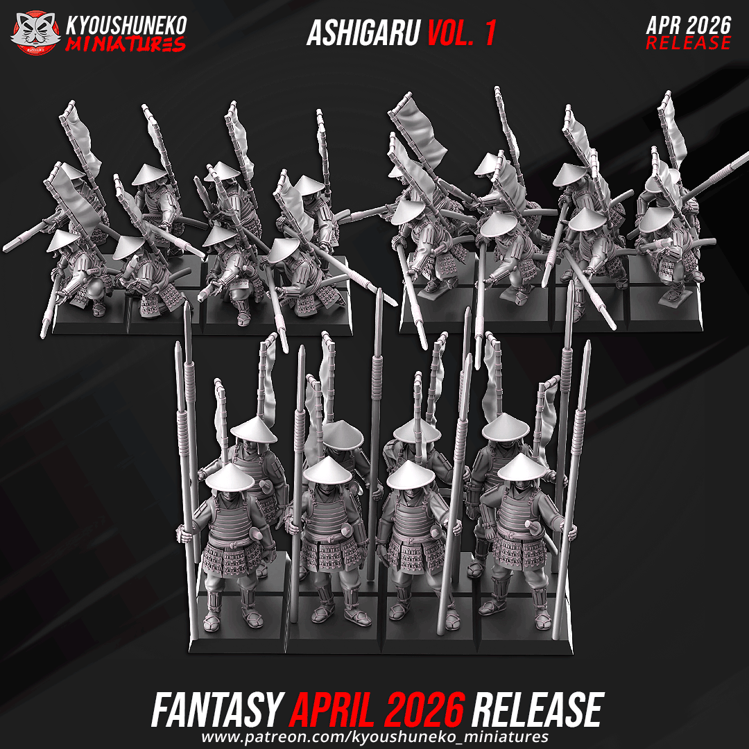 ashigaru spearmen bundle, steppes kyoushuneko miniatures