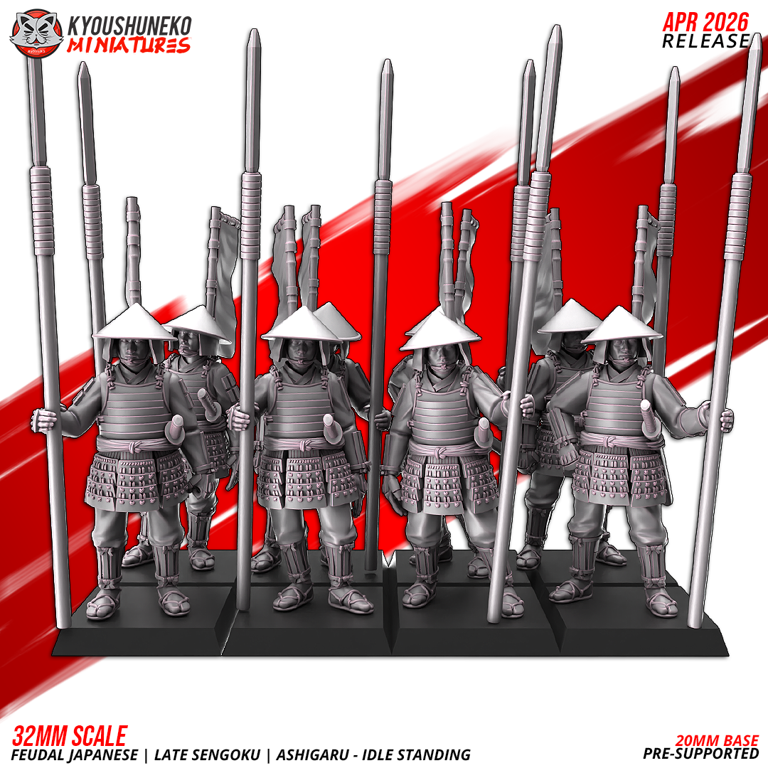 ashigaru — idle standing, chinese cathay, kyoushuneko miniatures