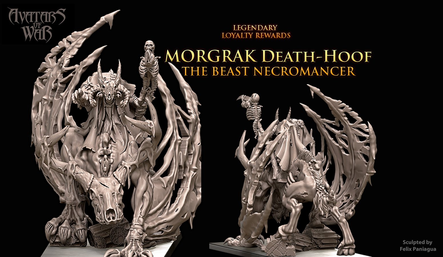 morgrak death hoof, master of the reclaimed herd on abyssal peryton, beastmen avatars of war
