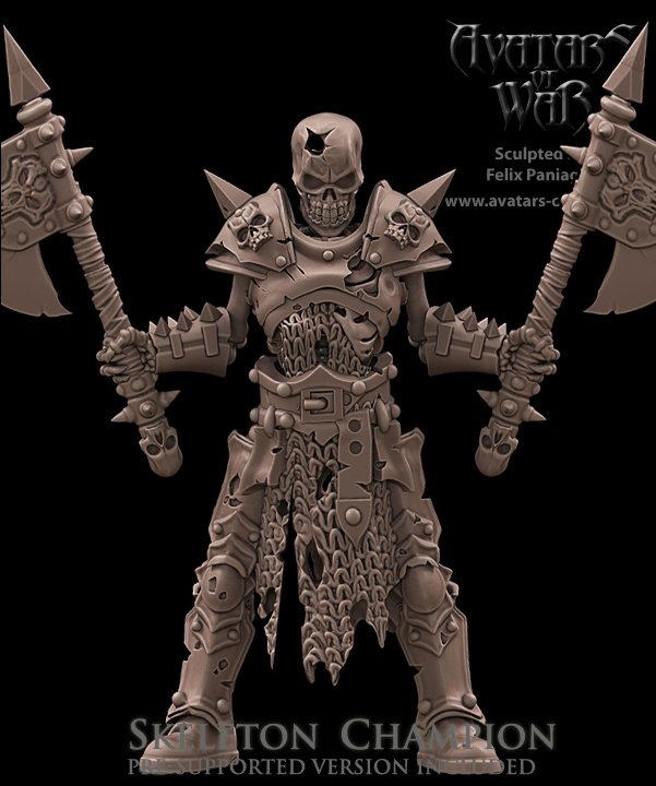 Skeleton Champion with two weapons
